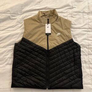 Nike Therma-FIT Windrunner Men's Midweight Puffer Vest | XL | Black & Khaki NEW